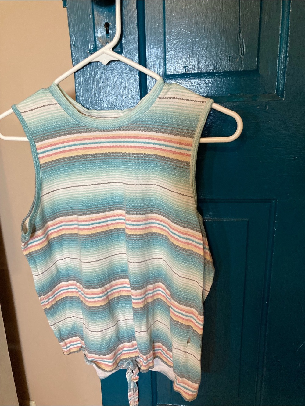Ariat Striped Tank Top in Aqua, Pink & White